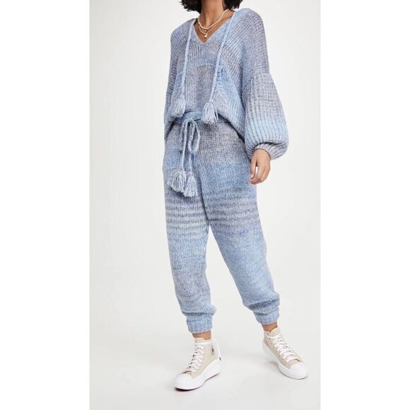 LoveShackFancy Pants - LOVESHACKFANCY Blossom Pant in Blue Horizon size XS